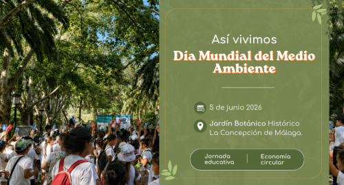 Portada de la jornada educativa sobre economía circular y sostenibilidad celebrada en Málaga con motivo del Día Mundial del Medio Ambiente.